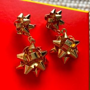 Gold bow earrings - perfect for Christmas!!